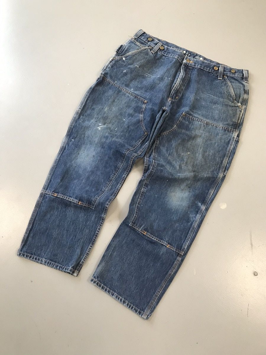 Carhartt × Vintage Vintage Carhartt 103890 I10 double knee carpenter denim Size US 39 - 2 Thumbnail