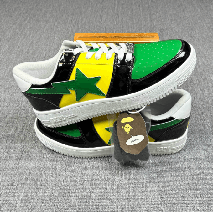Bape ABATHINGAPE low-top sneaker men's black, green, yellow Size US 13 / EU 46 - 1 Thumbnail