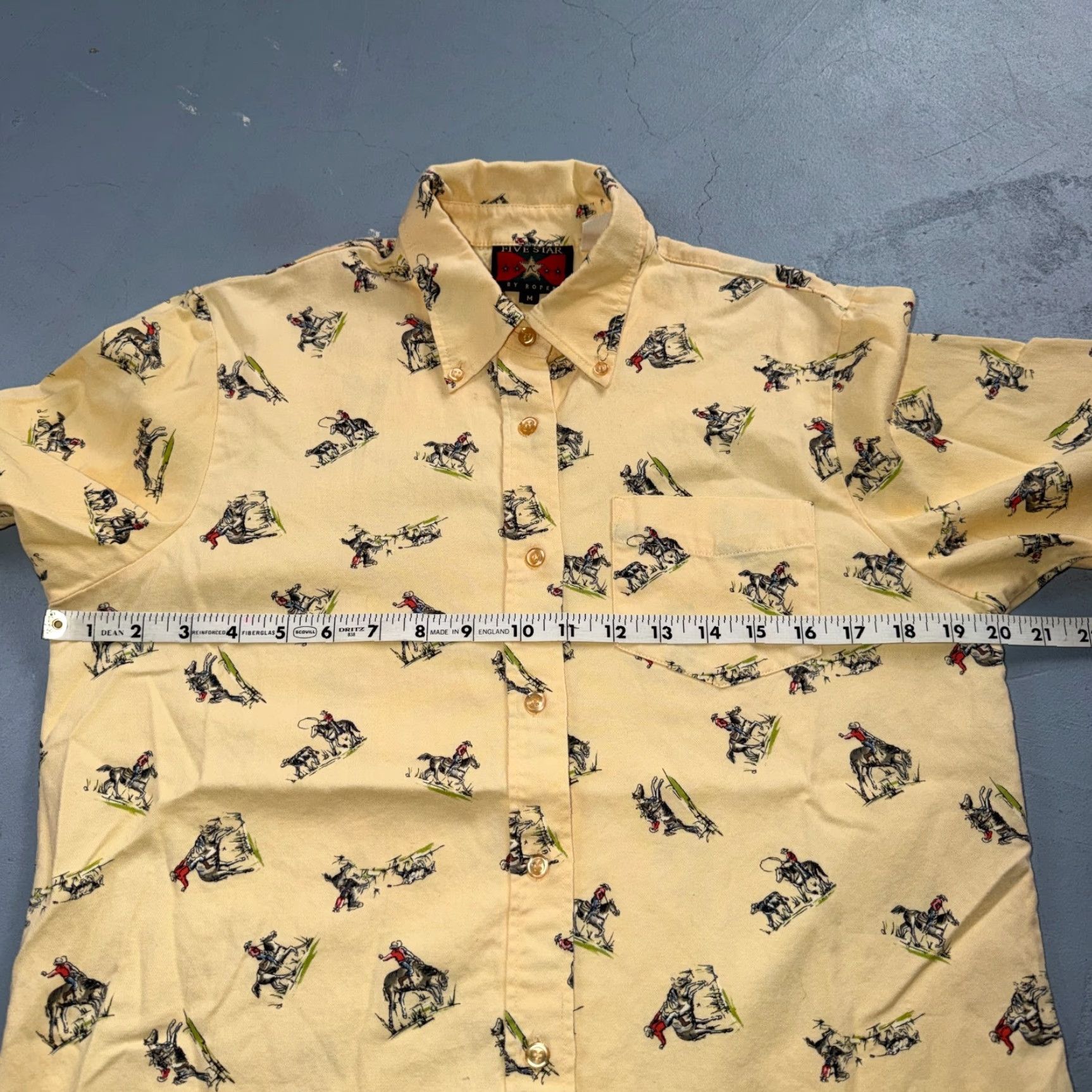 Roper VINTAGE Five Star by Roper Western Button Down Shirt M Horses AOP Shirt Size M / US 6-8 / IT 42-44 - 5 Thumbnail