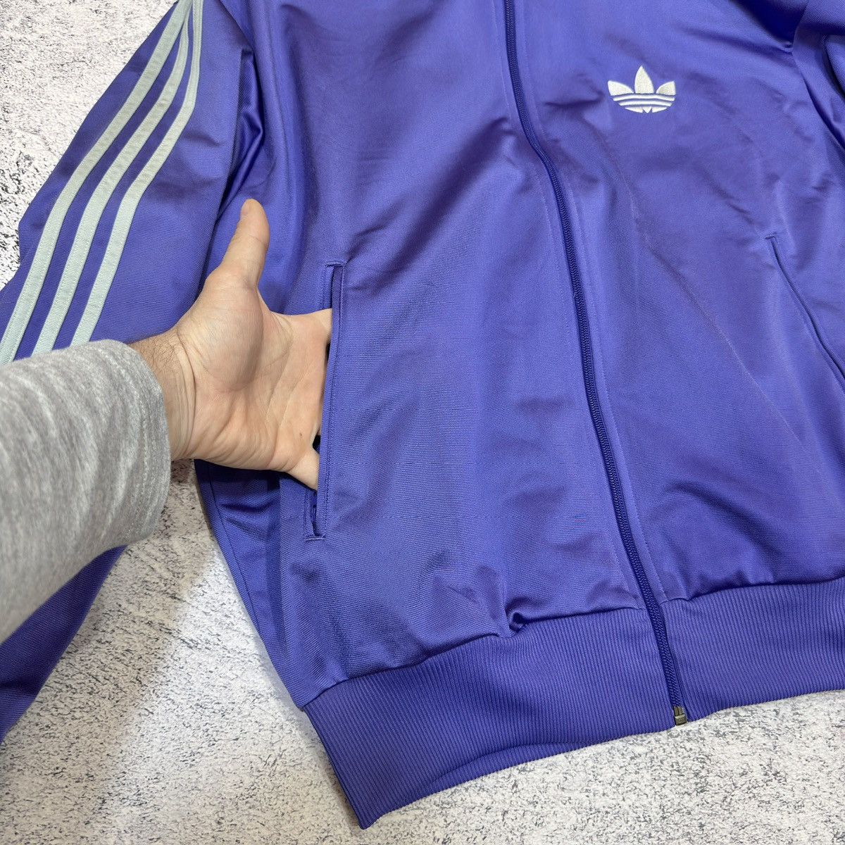 Adidas × Vintage Adidas Track Top Zip Purple L size Size US L / EU 52-54 / 3 - 4 Thumbnail