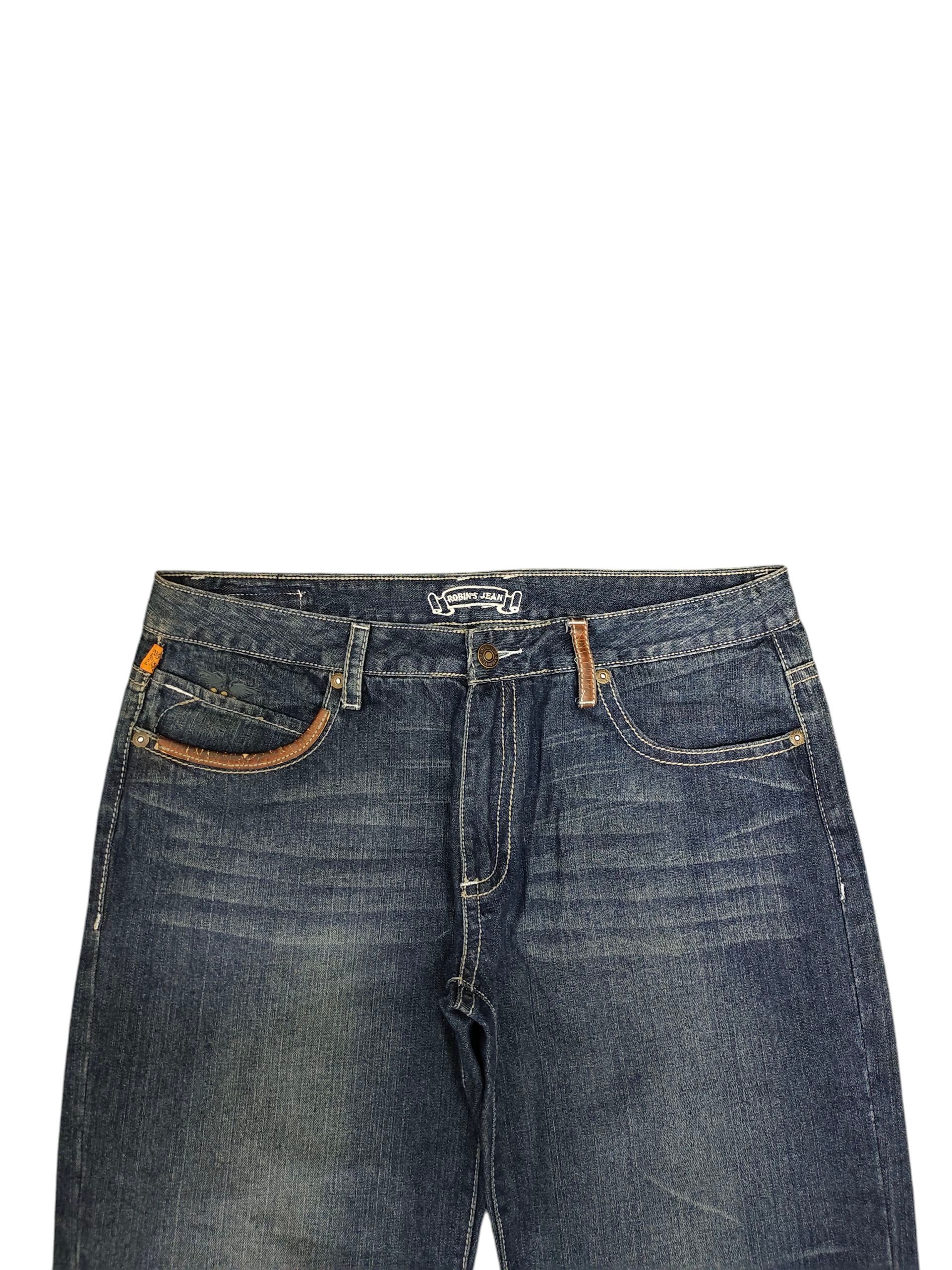 Robins Jeans Robins Jeans Studded Leather Trim Denim Jeans Size US 38 / EU 54 - 8 Thumbnail