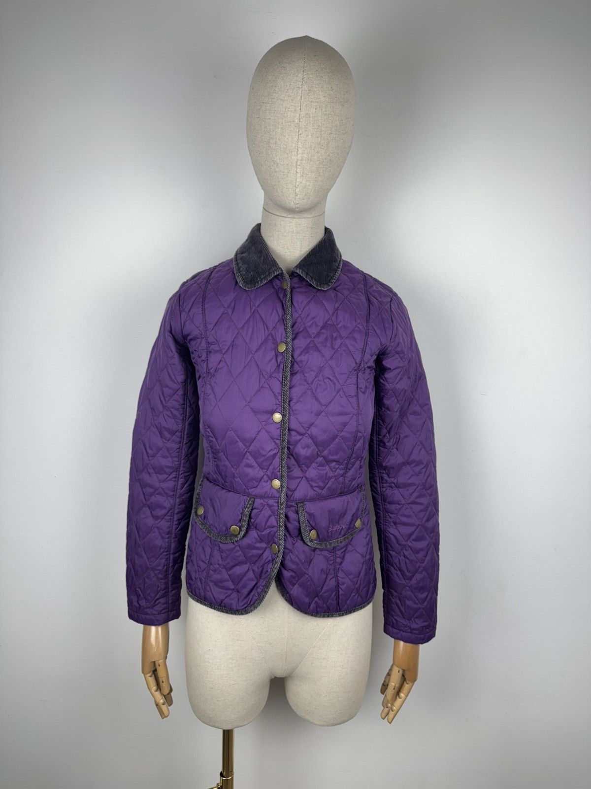 Barbour × Vintage Men’s Vintage Barbour Quit Jacket Purple size 4 Size S / US 4 / IT 40 - 1 Thumbnail