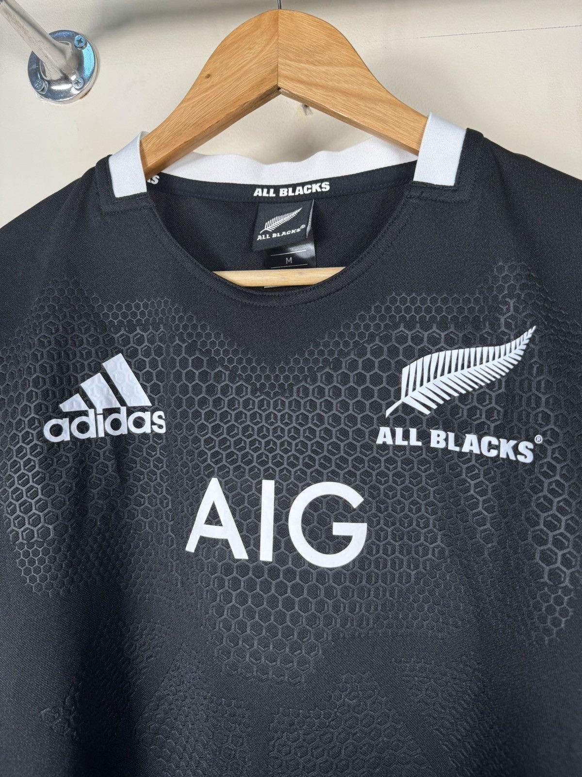 Canterbury of New Zealand Adidas New Zealand 2019 All Blacks Home Rugby Jersey Size US M / EU 48-50 / 2 - 3 Thumbnail
