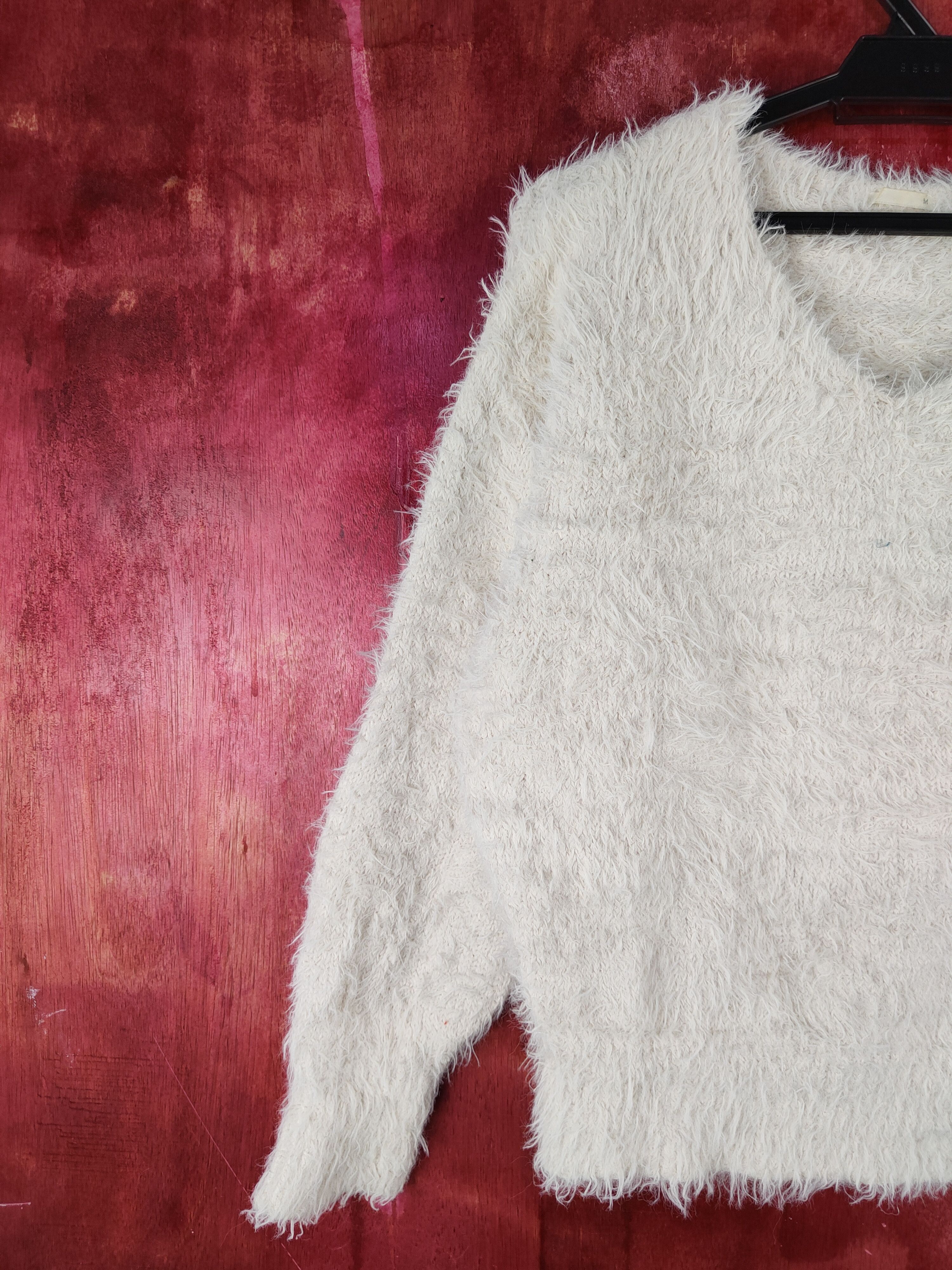 Aran Isles Knitwear GU Beige Shag Shaggy Fur Mohair Knitwear #S2101 Size M / US 6-8 / IT 42-44 - 3 Thumbnail