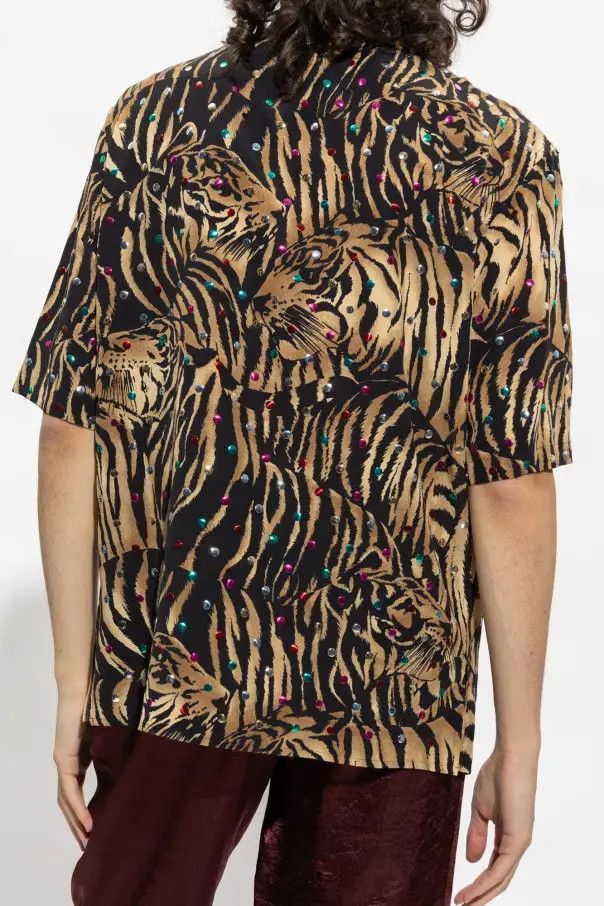 Saint Laurent Paris o1bcso1str0625 Shirt In Tiger Silk in Multicolor Size US XL / EU 56 / 4 - 3 Thumbnail