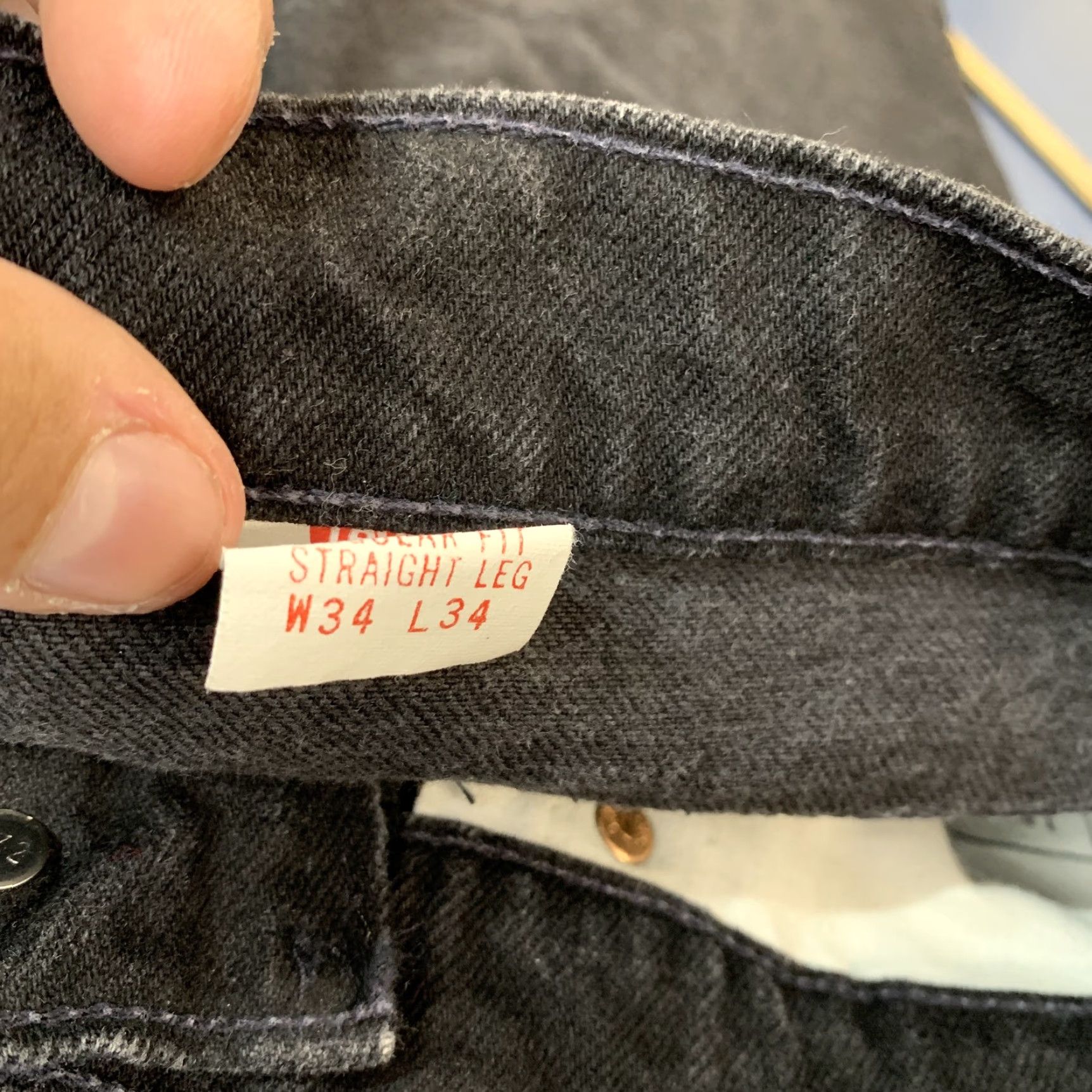 Levi's VINTAGE Levi's 505 Black Denim Jeans Mens Size 34x34 Straight Fit 90s Size US 34 / EU 50 - 7 Thumbnail