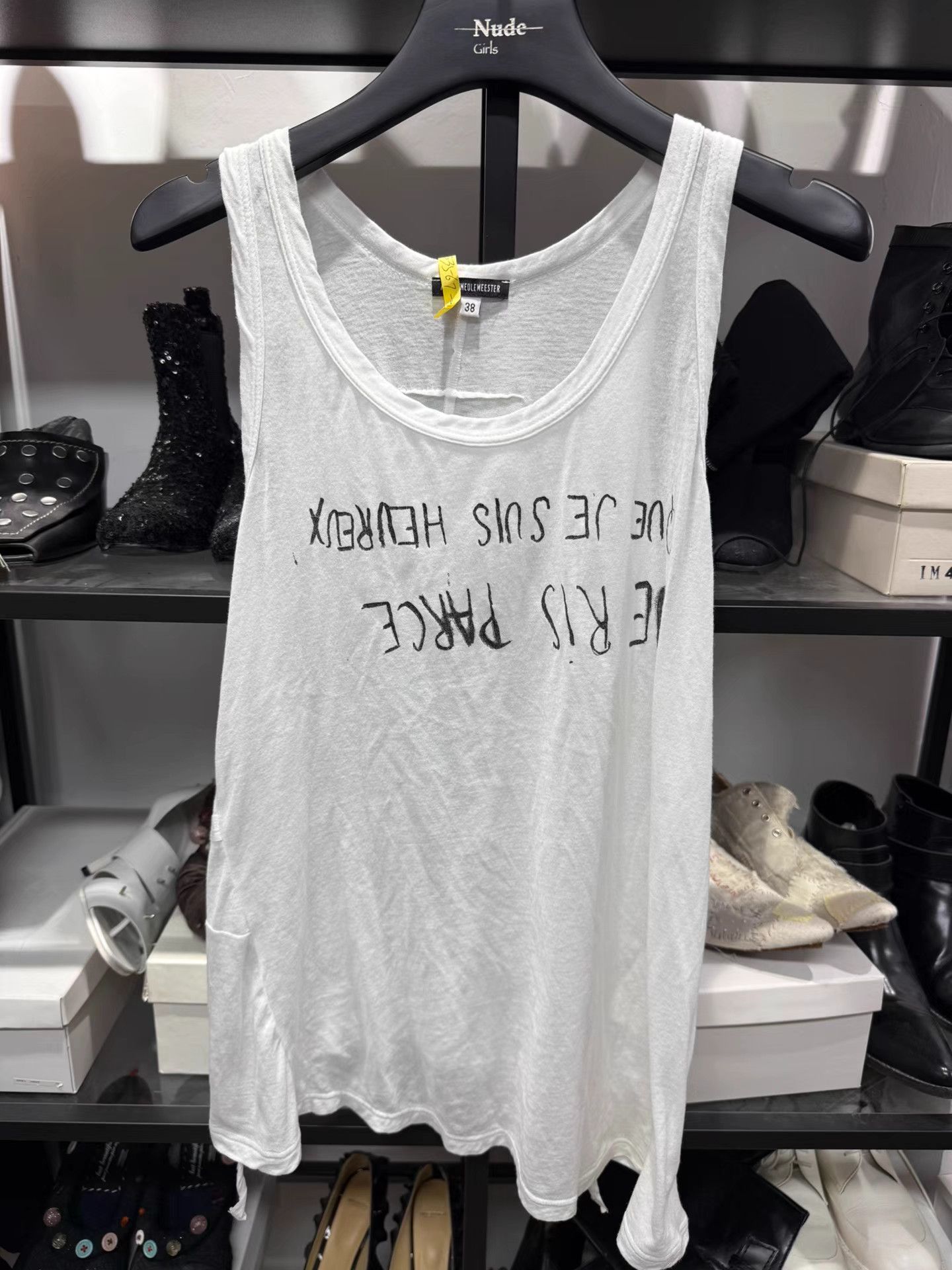 Ann Demeulemeester Ann Demeulemeester 100% Silk sheer ivory tank