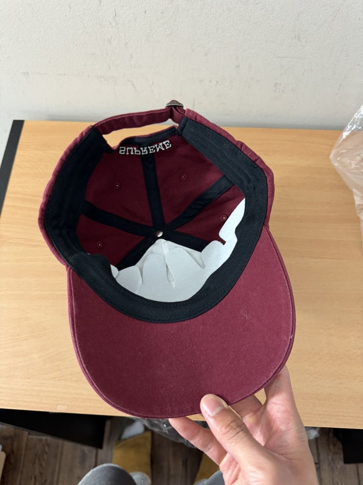 Supreme Leather Appliqué 6-Panel 赤 Buy Supreme Leather Appliqué 6-Panel 'Maroon' - SS25H118