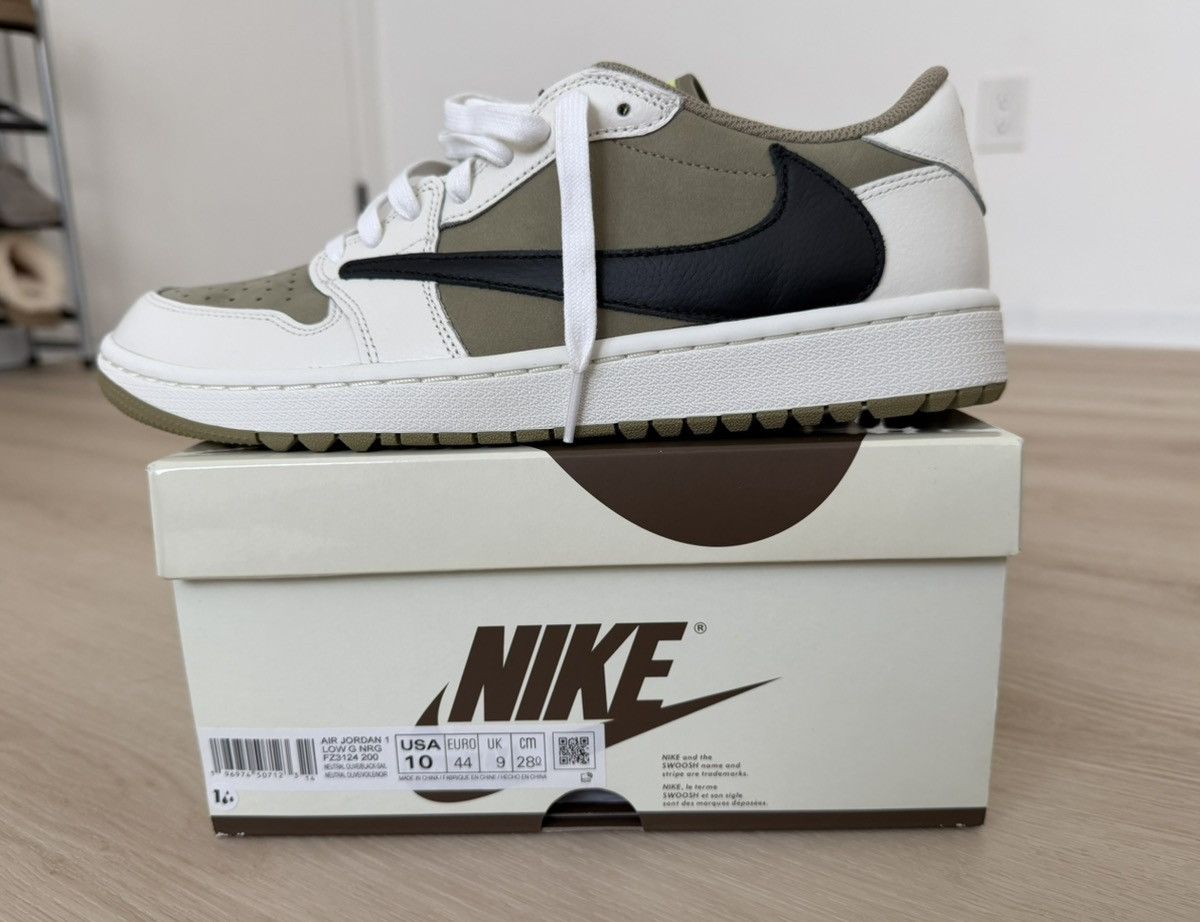 Jordan Brand × Travis Scott Travis Scott x Jordan 1 Retro Low Golf Neutral Olive Size US 10 / EU 43 - 16 Thumbnail
