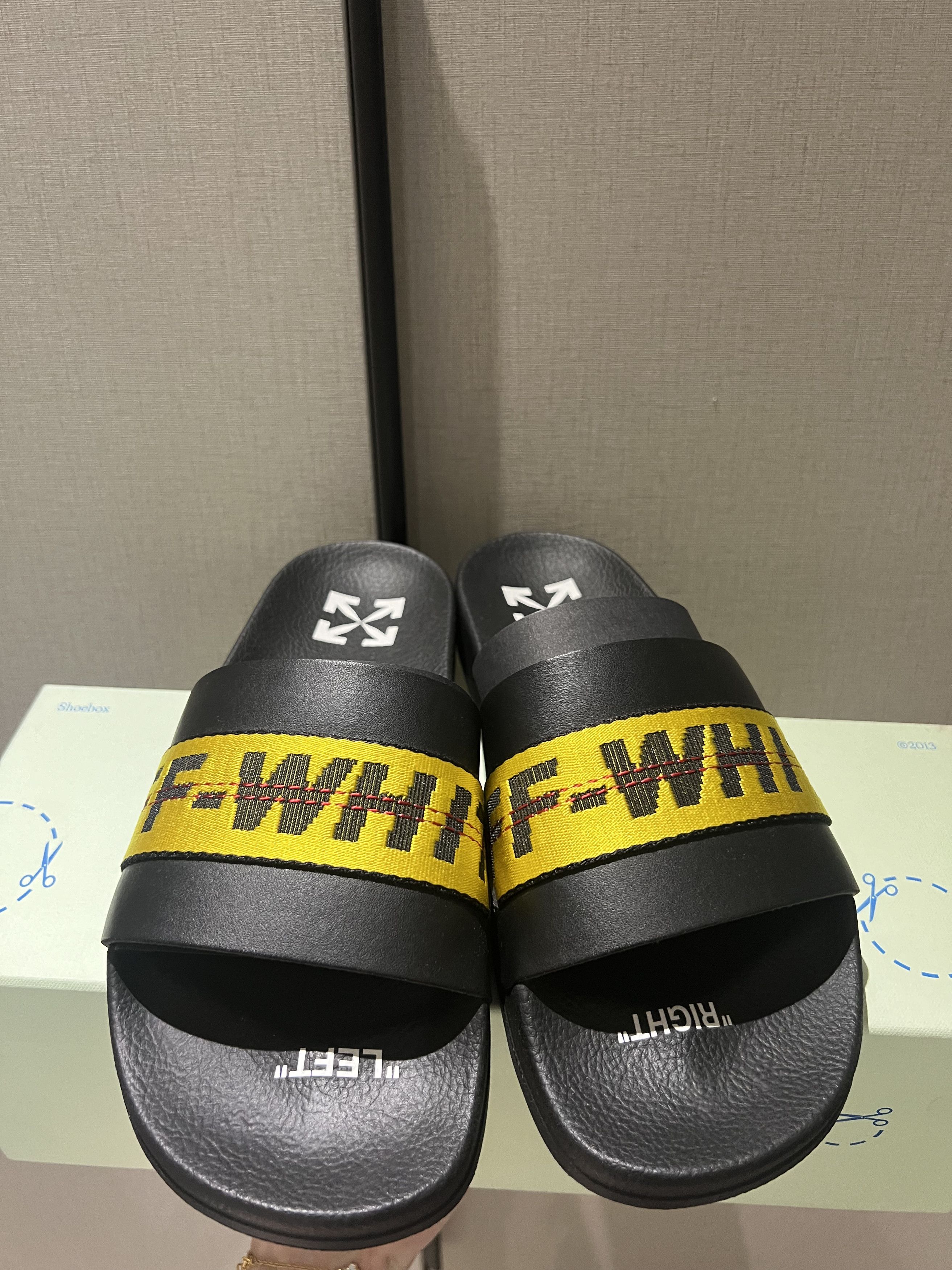 Off-White Off-White Industrial Belt Slider Black Yellow Size US 6.5 / EU 39-40 - 2 Thumbnail