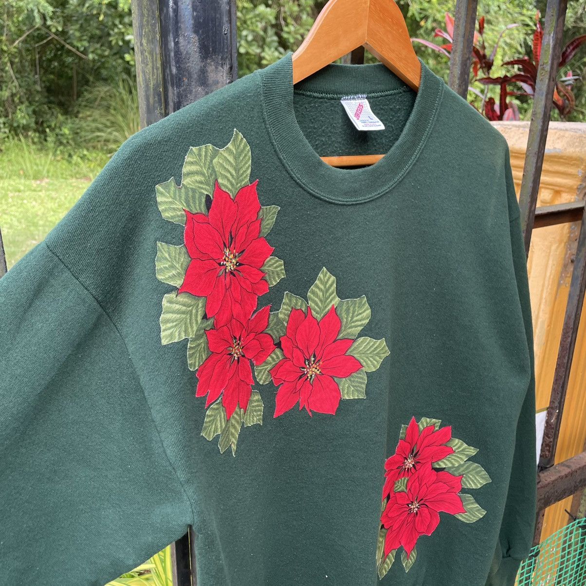 Jerzees 🔥Vintage 90s Jerzees Motive Flower Sweatshirts Size US M / EU 48-50 / 2 - 6 Thumbnail