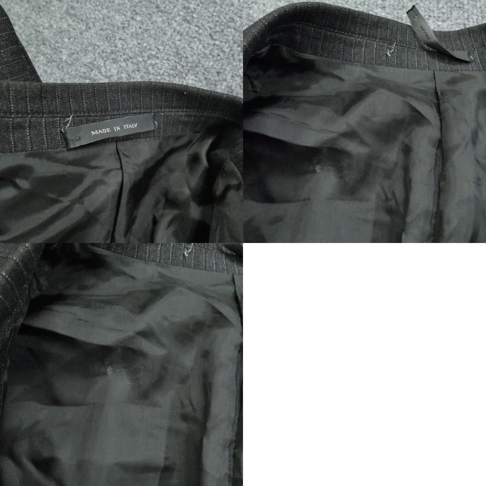 Emporio Armani VINTAGE Emporio Armani Jacket Blazer Mens 46 Grey Black Striped Made In Italy Size 46R - 10 Thumbnail