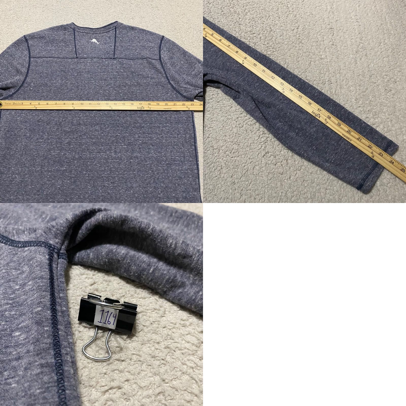 Tommy Bahama Tommy Bahama Mens Shirt Gray V-Neck Long Sleeve Cotton Blend Shirt M Adult Mens Size US M / EU 48-50 / 2 - 8 Thumbnail