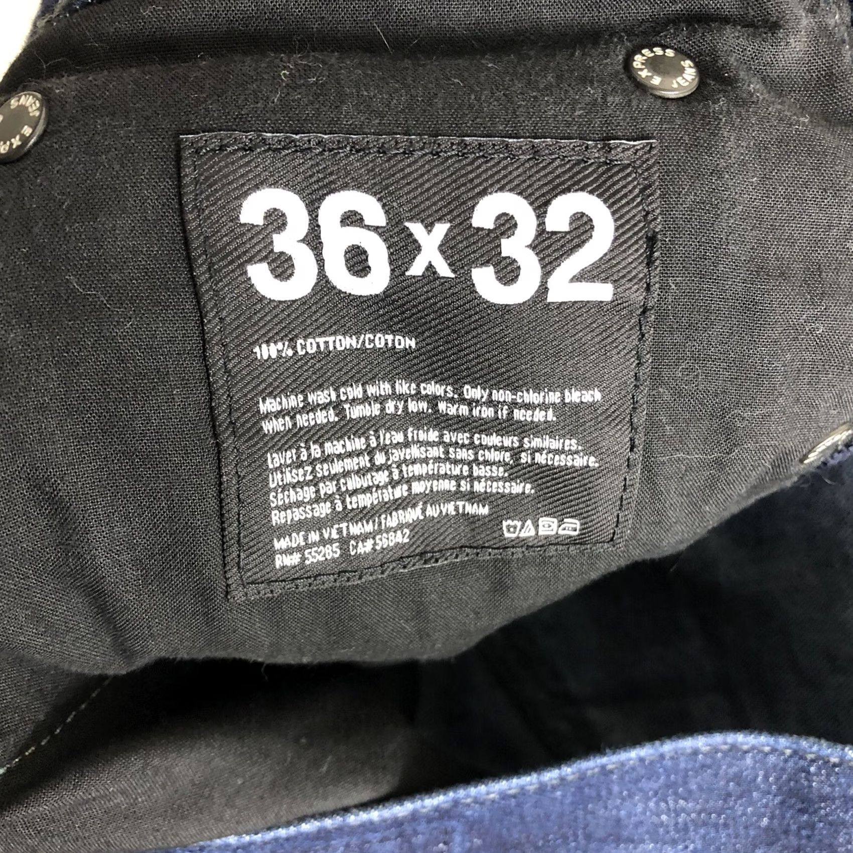 Express Express Jeans Slim Fit Skinny Leg Moto Denim 36x32 Blue Men’s Regular Stretch Pockets Zipper Logo Denim Size US 36 / EU 52 - 6 Thumbnail