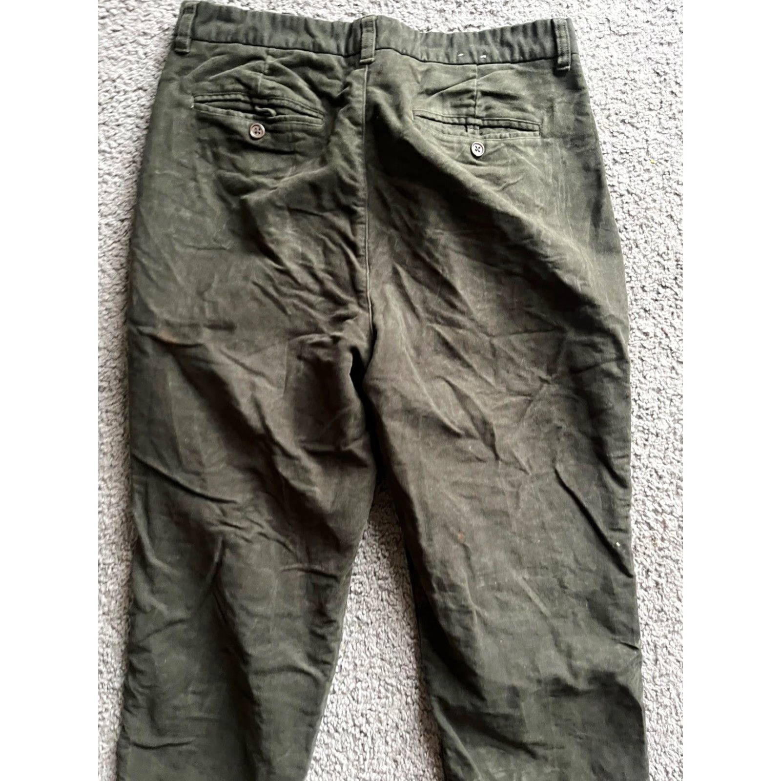 Banana Republic VINTAGE Banana Republic Mens Dress Pants 36L Green Cotton Flat Front Casual 33 In Inseam Mens Shoes? Size US 36 / EU 52 - 4 Thumbnail