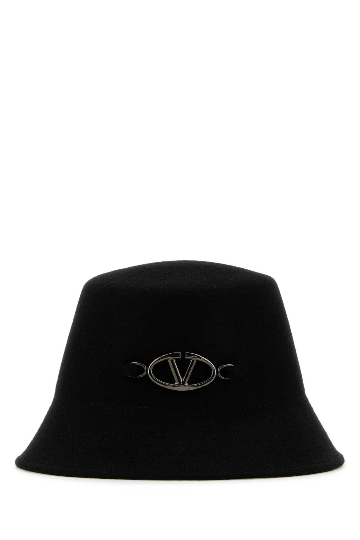 Valentino Black Felt Bucket Hat Size ONE SIZE - 1 Thumbnail