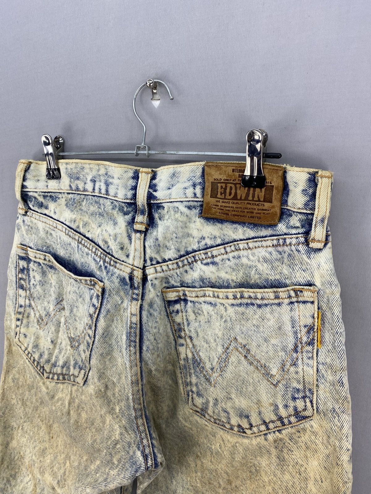 Edwin Vintage 90’s Edwin Acidwash Distressed Denim Short Pants Size US 28 / EU 44 - 5 Thumbnail