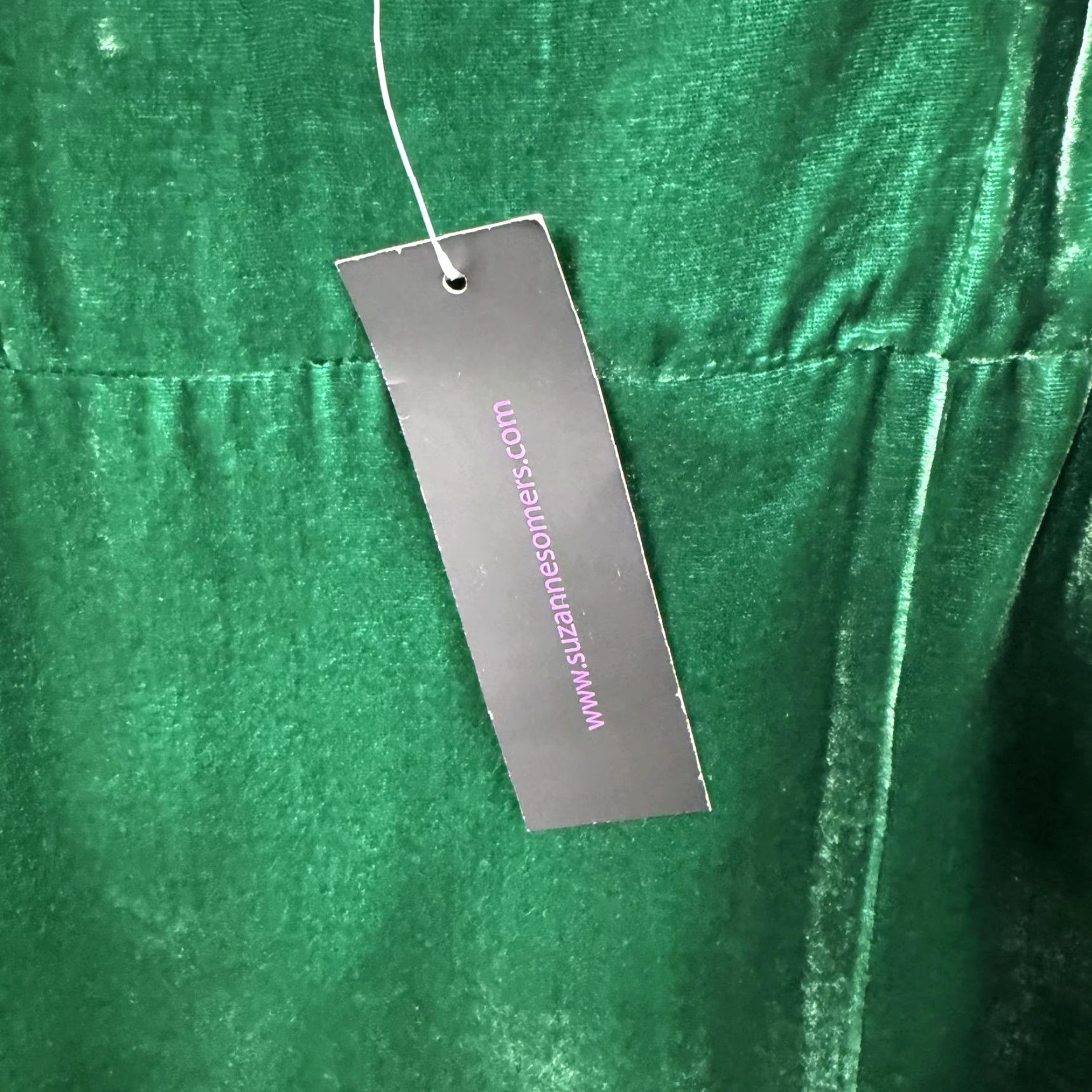 Velvet VINTAGE Suzanne Somers Emerald Green Velvet Slip Dress 10 Women Knee Length Party Cocktail Sleeveless V-Neck Strappy Adjustable Lined Zip Womens Size L / US 10 / IT 46 - 3 Thumbnail