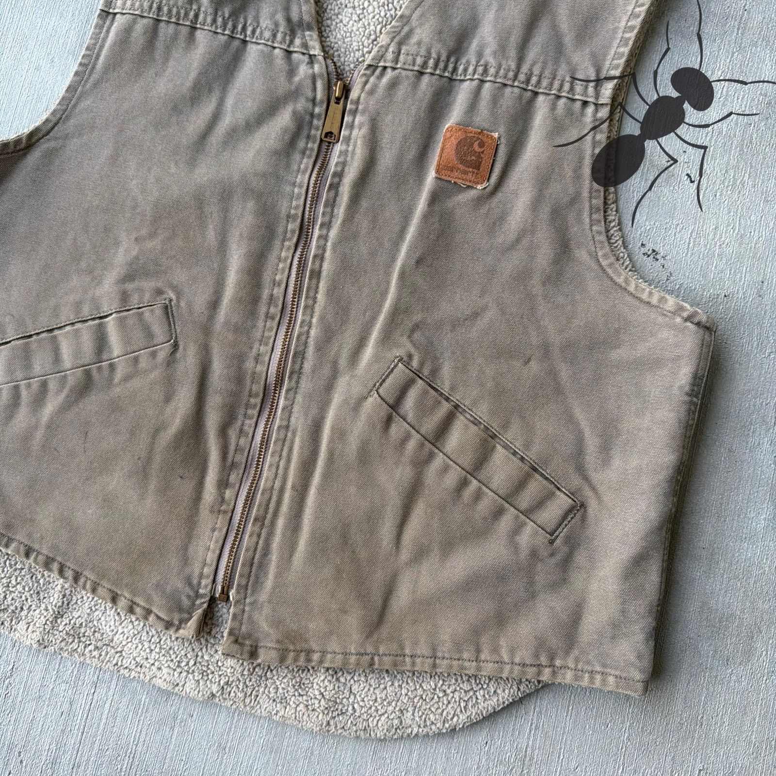 Carhartt × Vintage Vintage Y2K Carhartt brown Sherpa work wear vest Size US M / EU 48-50 / 2 - 2 Thumbnail