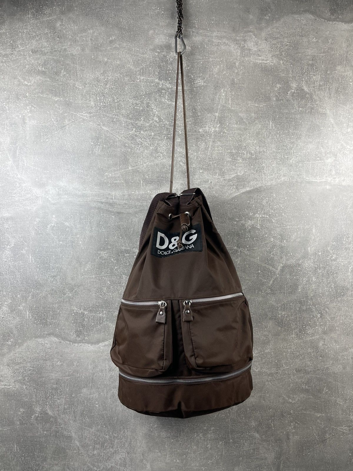 Dolce & Gabbana Dolce & Gabbana Archive Rare Big Logo Brown Nylon 