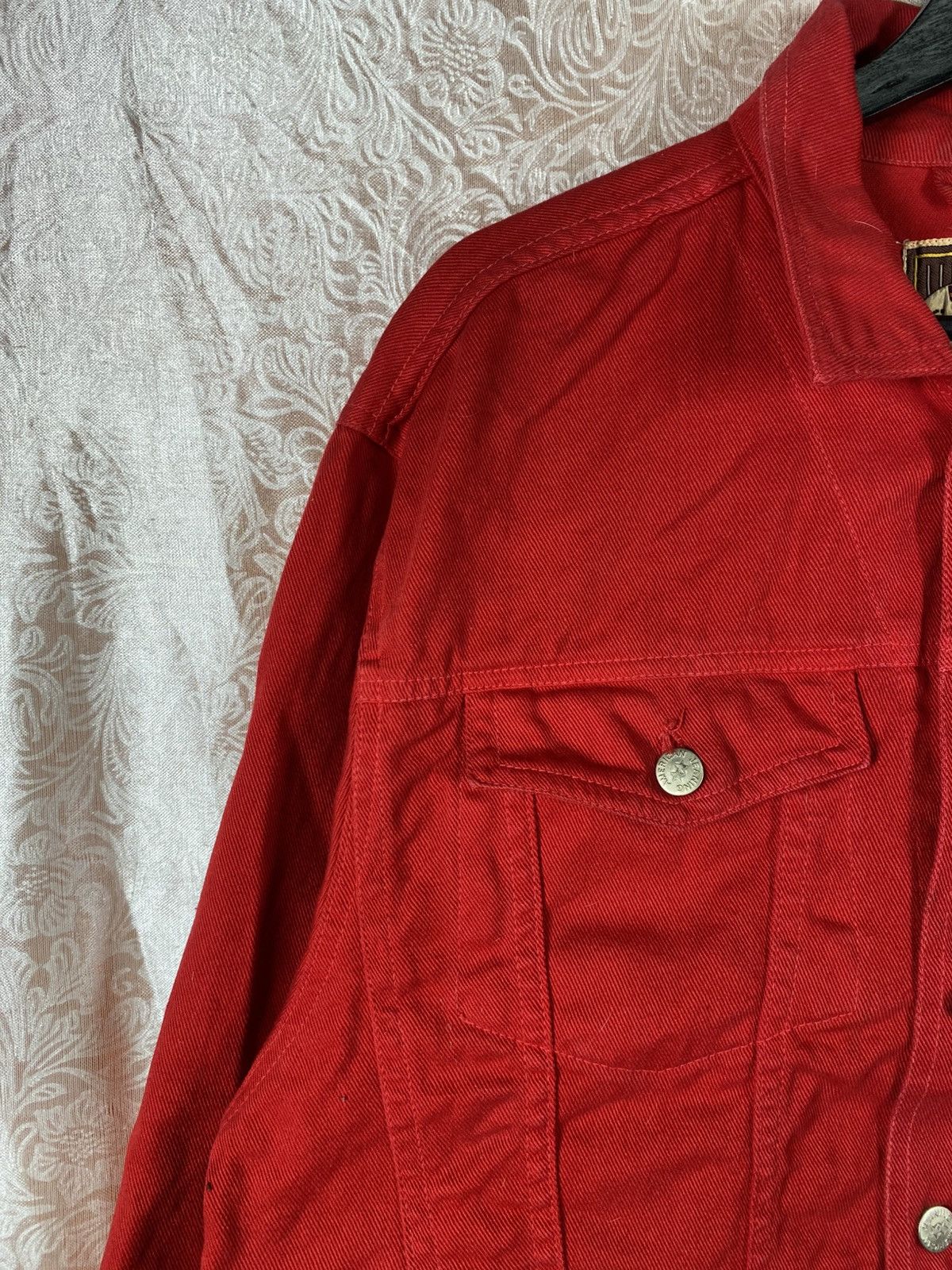 Japanese Brand Vintage Glee Man Red Denim Trucker Japanese Casual Workwear Size US M / EU 48-50 / 2 - 9 Thumbnail
