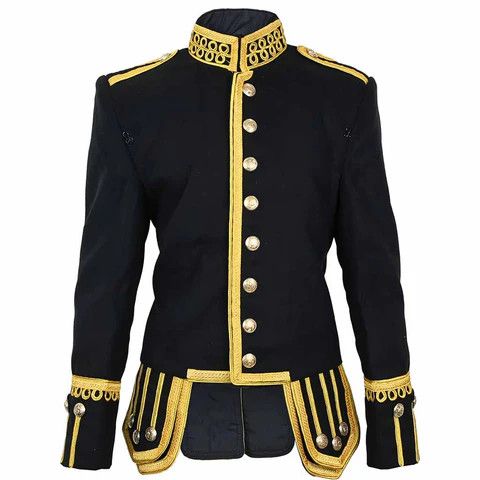 Handmade × Other Highlander Military Scottish Jacket Black Bagpiper Uniform Size US S / EU 44-46 / 1 - 4 Thumbnail