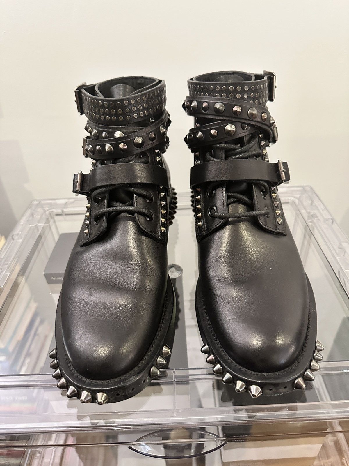 Saint Laurent Paris SAINT LAURENT PARIS FW13 Moto Studded Ankle Boots IT 39 Size US 9 / IT 39 - 9 Thumbnail