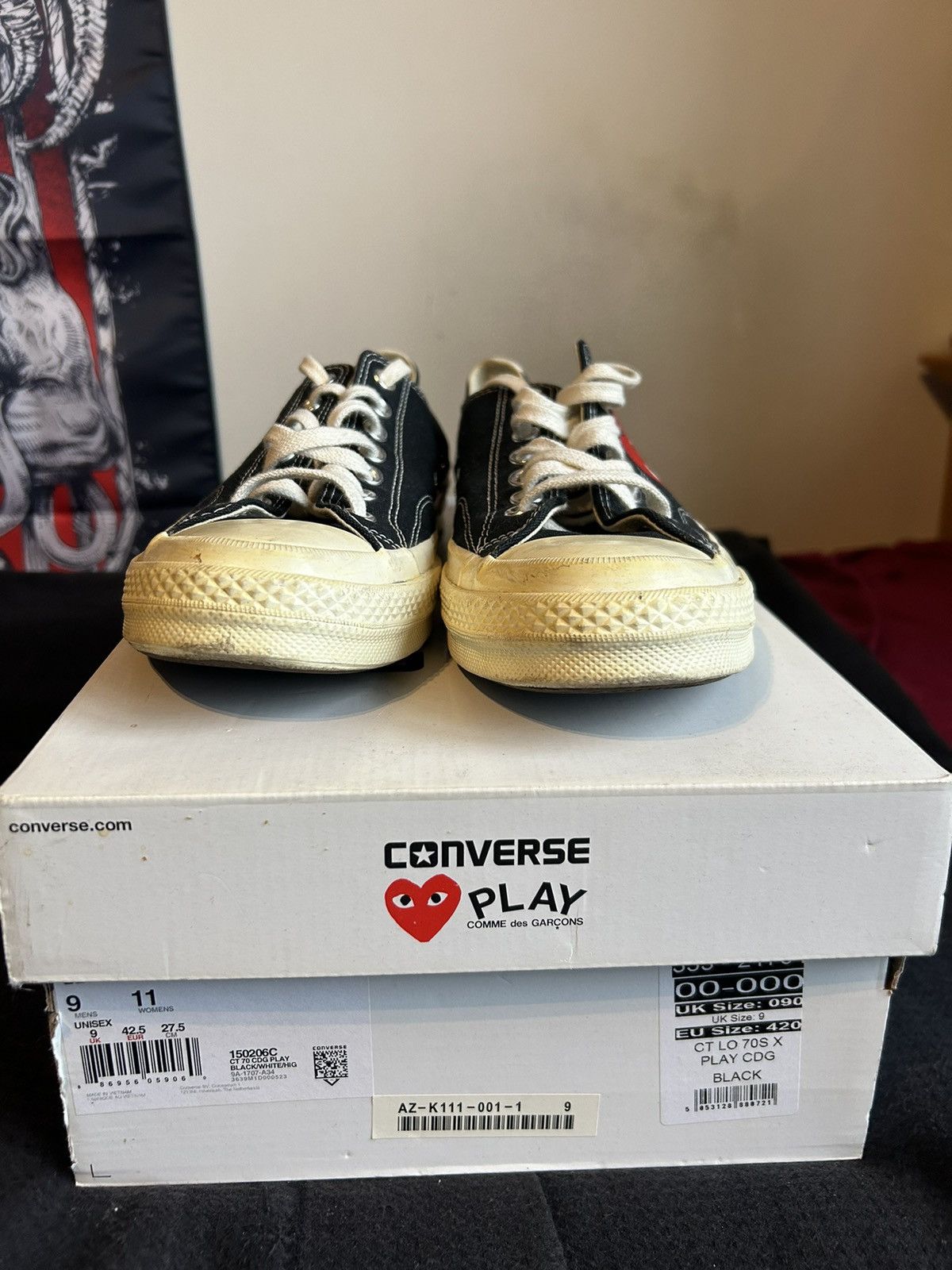 Comme des Garcons × Comme des Garcons PLAY Cdg play converse low top Size US 10 / EU 43 - 2 Thumbnail
