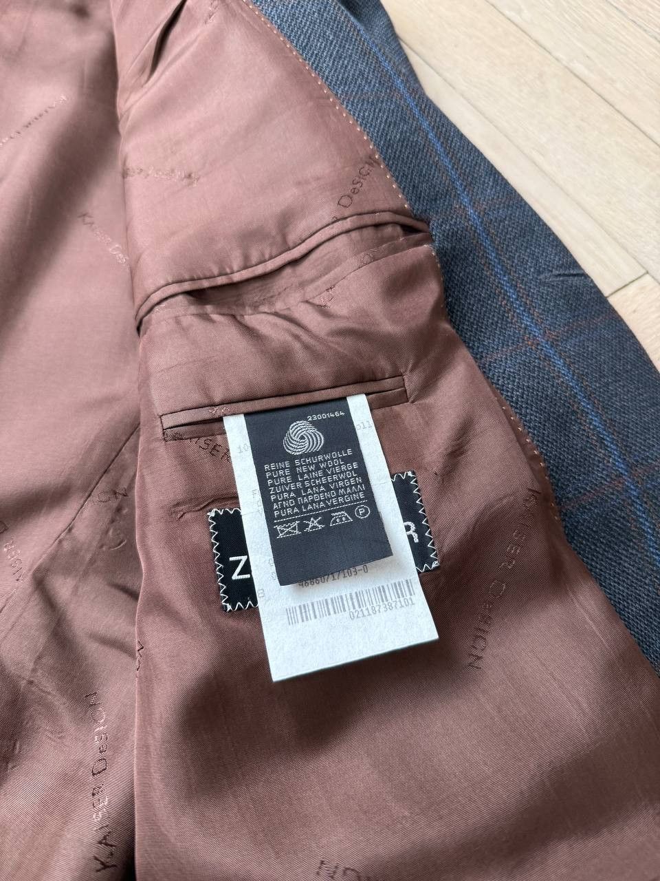 Other Grey Check Wool Blazer by KAISER Design Size 44L - 6 Thumbnail