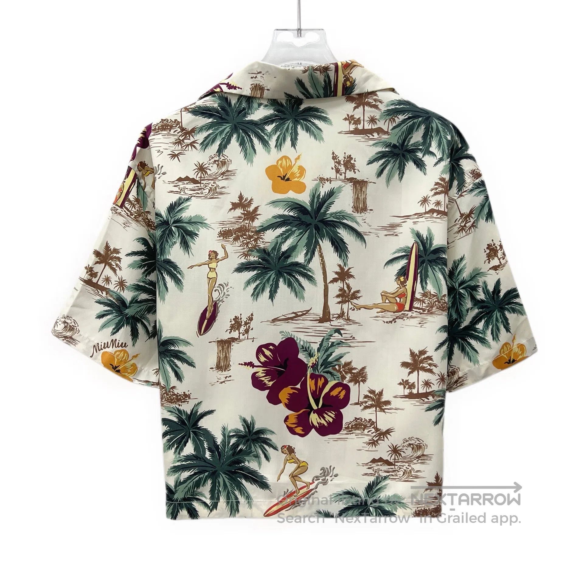Miu Miu Miu Miu Color Blocked Palm Tree Floral Printed Silk Revers Size XS / US 0-2 / IT 36-38 - 2 Thumbnail
