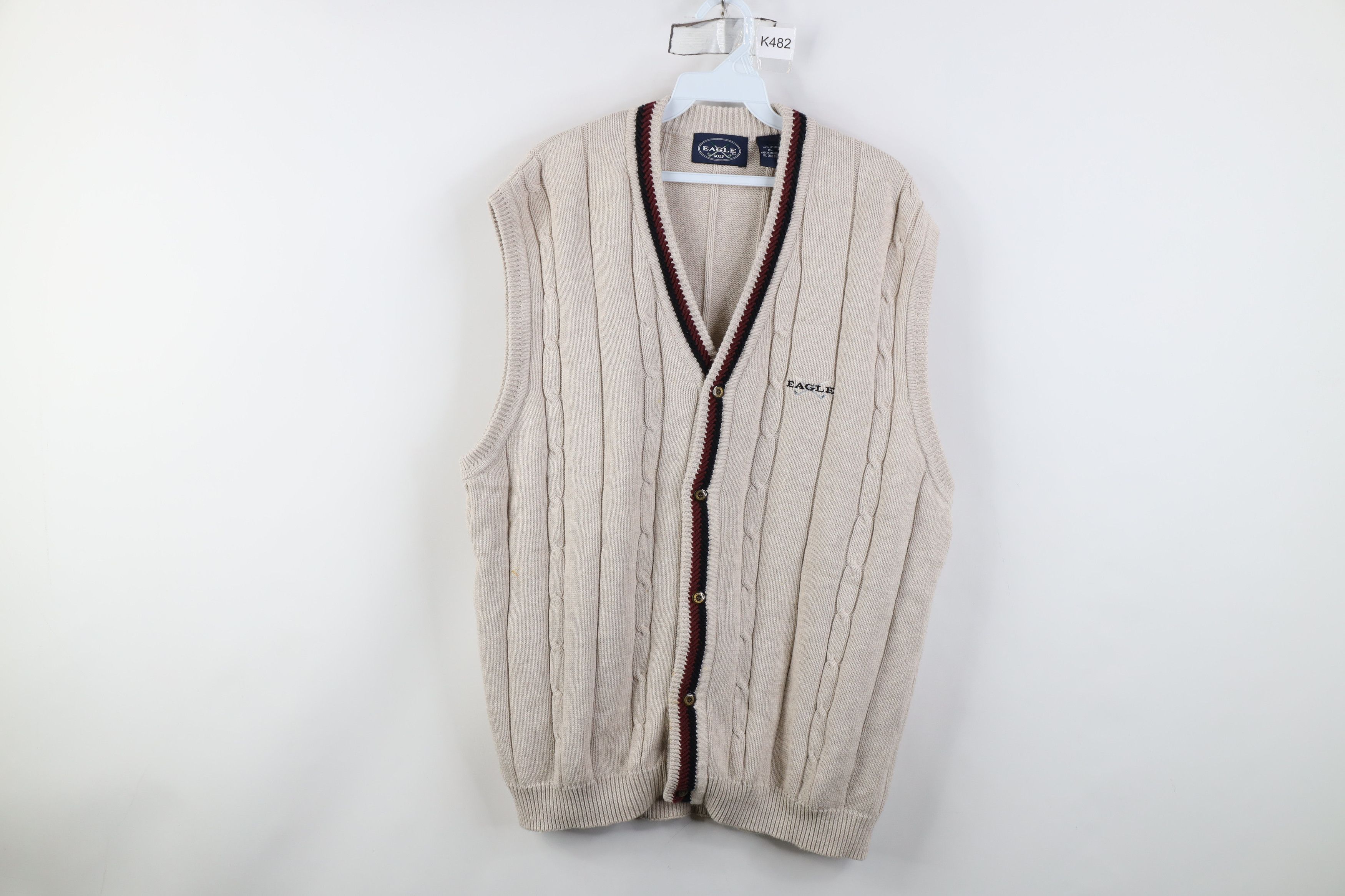 Vintage Vintage 90s Streetwear Knit Cardigan Sweater Vest Golfing Size US XL / EU 56 / 4 - 1 Thumbnail