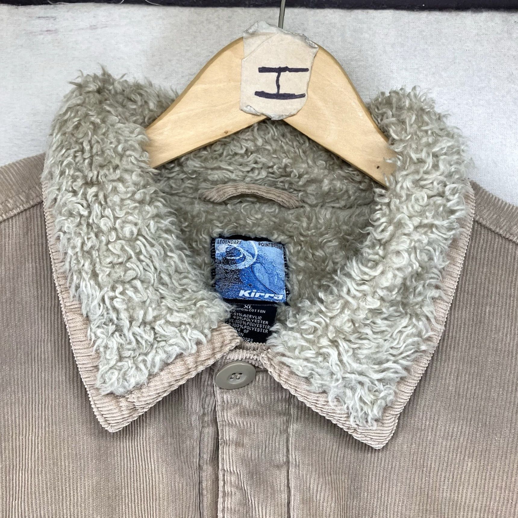 Vintage VINTAGE Kirra Jacket Men XL Corduroy Sherpa Lined Trucker Heavyweight Cowboy Grunge Outdoor Beige Mid-Length 50 in Chest Mens Jacket Size US XL / EU 56 / 4 - 5 Thumbnail