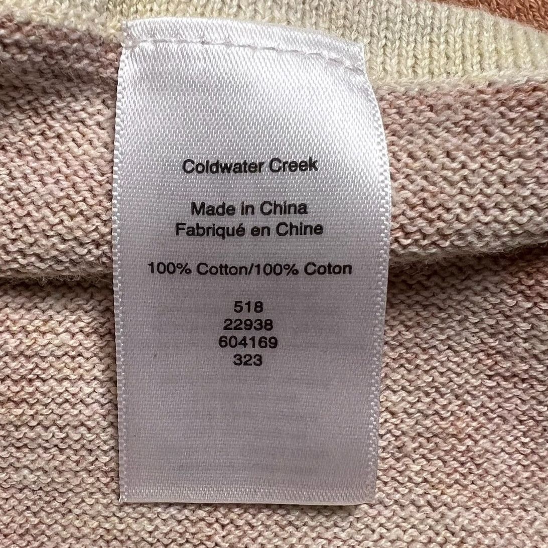 Coldwater Creek Boho Pink Aztec Cotton Knit Poncho OS | Cozy Coldwater Creek Size S / US 4 / IT 40 - 8 Thumbnail