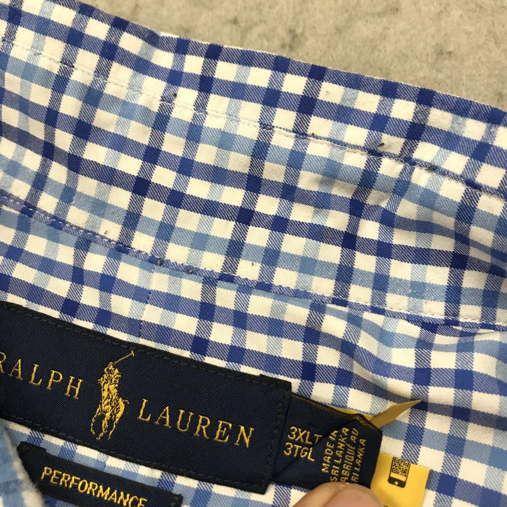 Ralph Lauren Ralph Lauren Shirt Mens 3XLT Tall Blue Check Performance Stretch Casual Button Up Shirt Size US XXL / EU 58 / 5 - 5 Thumbnail