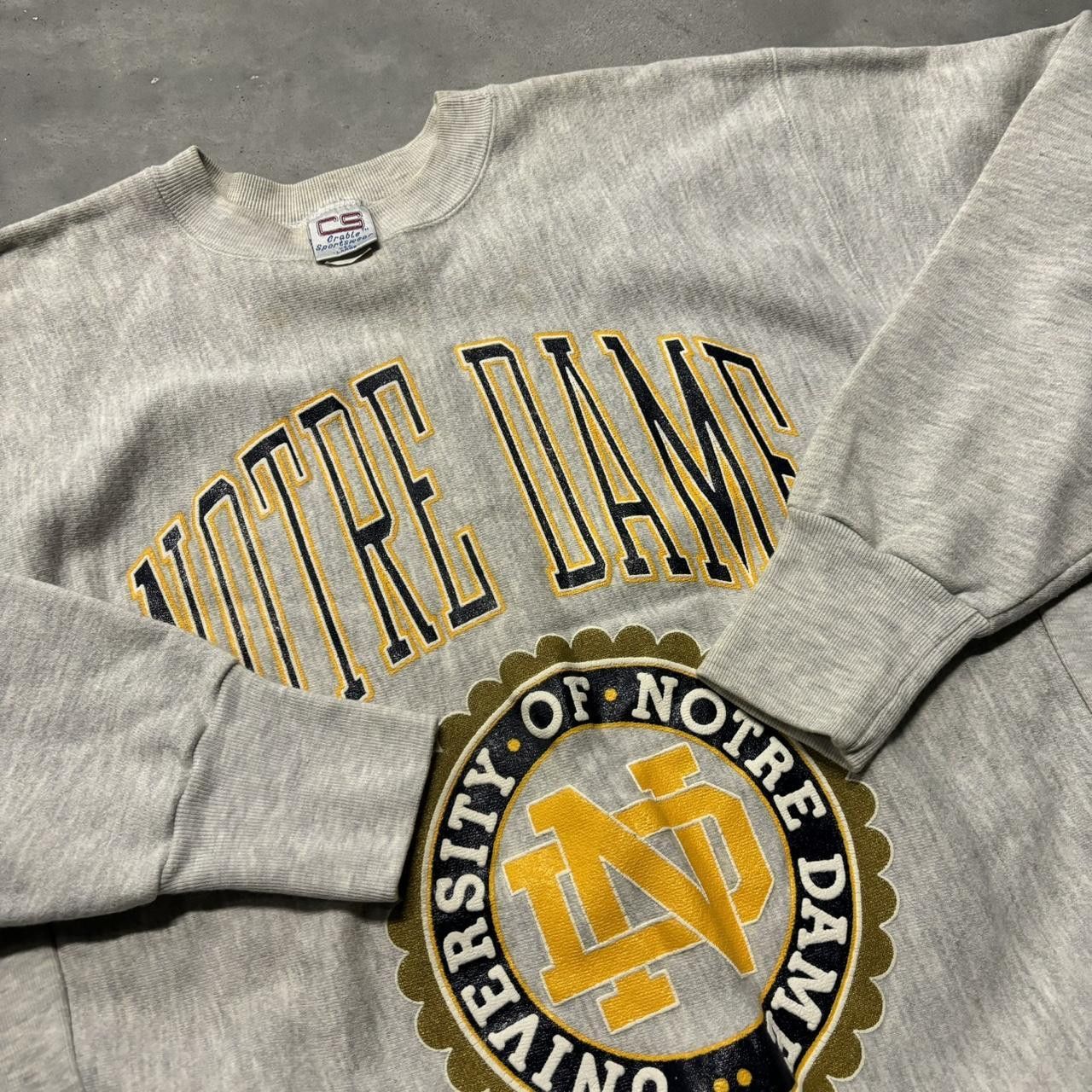 Vintage Crazy Vintage 90s Norte Dame College Reverse Weave College Essential Sweatshirt! Size US L / EU 52-54 / 3 - 4 Thumbnail