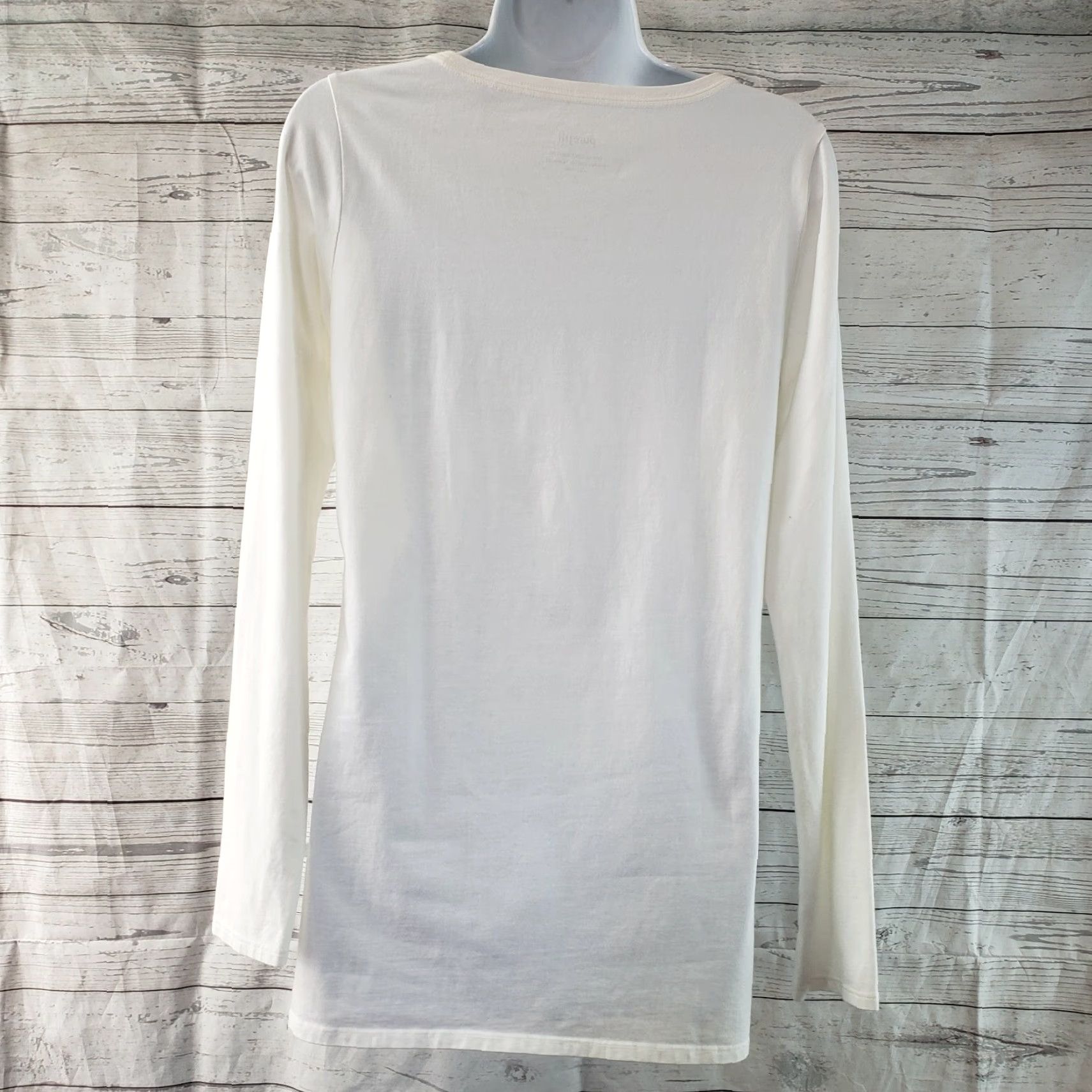 Vintage PureJill Womens T-Shirt Long Sleeve Tee Sz S White Cotton Blend 95% Pima 5% Spandex Casual Basic Womens Size S / US 4 / IT 40 - 4 Thumbnail