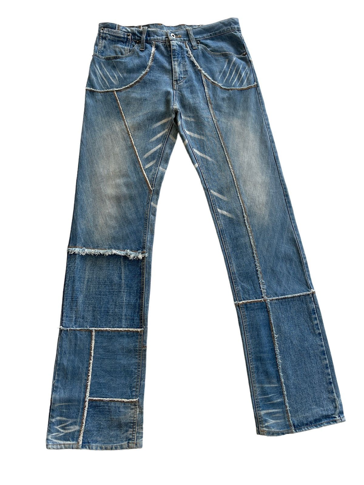 Japanese Brand Vintage Mcdivision Patchwork Distressed Denim Size US 30 / EU 46 - 4 Thumbnail
