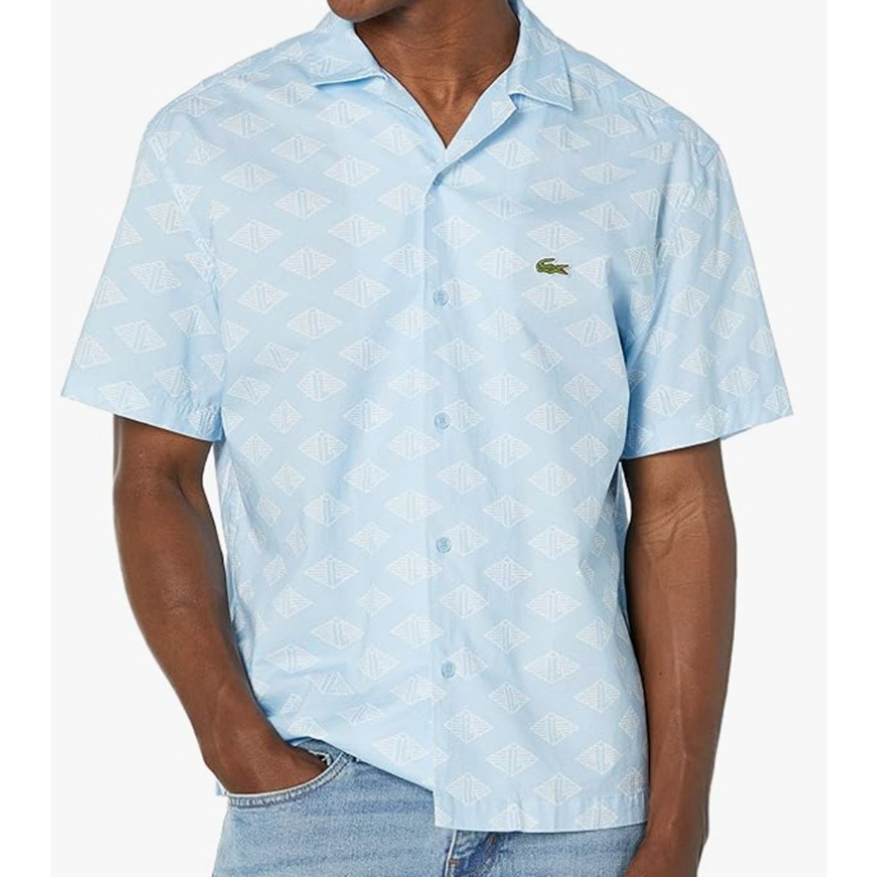 Lacoste Lacoste Men's Short Sleeve Relaxed Fit Button Down Shirt M/L Size US M / EU 48-50 / 2 - 1 Thumbnail