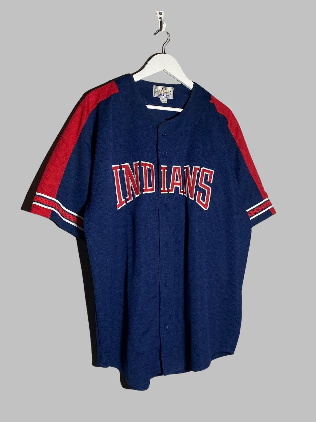 Starter Vintage Starter Cleveland Indians Baseball Jersey Button Up Size US XL / EU 56 / 4 - 3 Thumbnail
