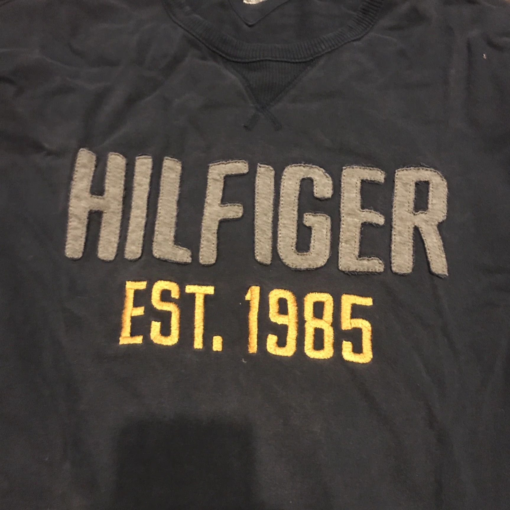 Tommy Hilfiger Tommy Hilfiger Sweatshirt Embroidery Spellout Size L Men's Blue Pullover Size US L / EU 52-54 / 3 - 3 Thumbnail