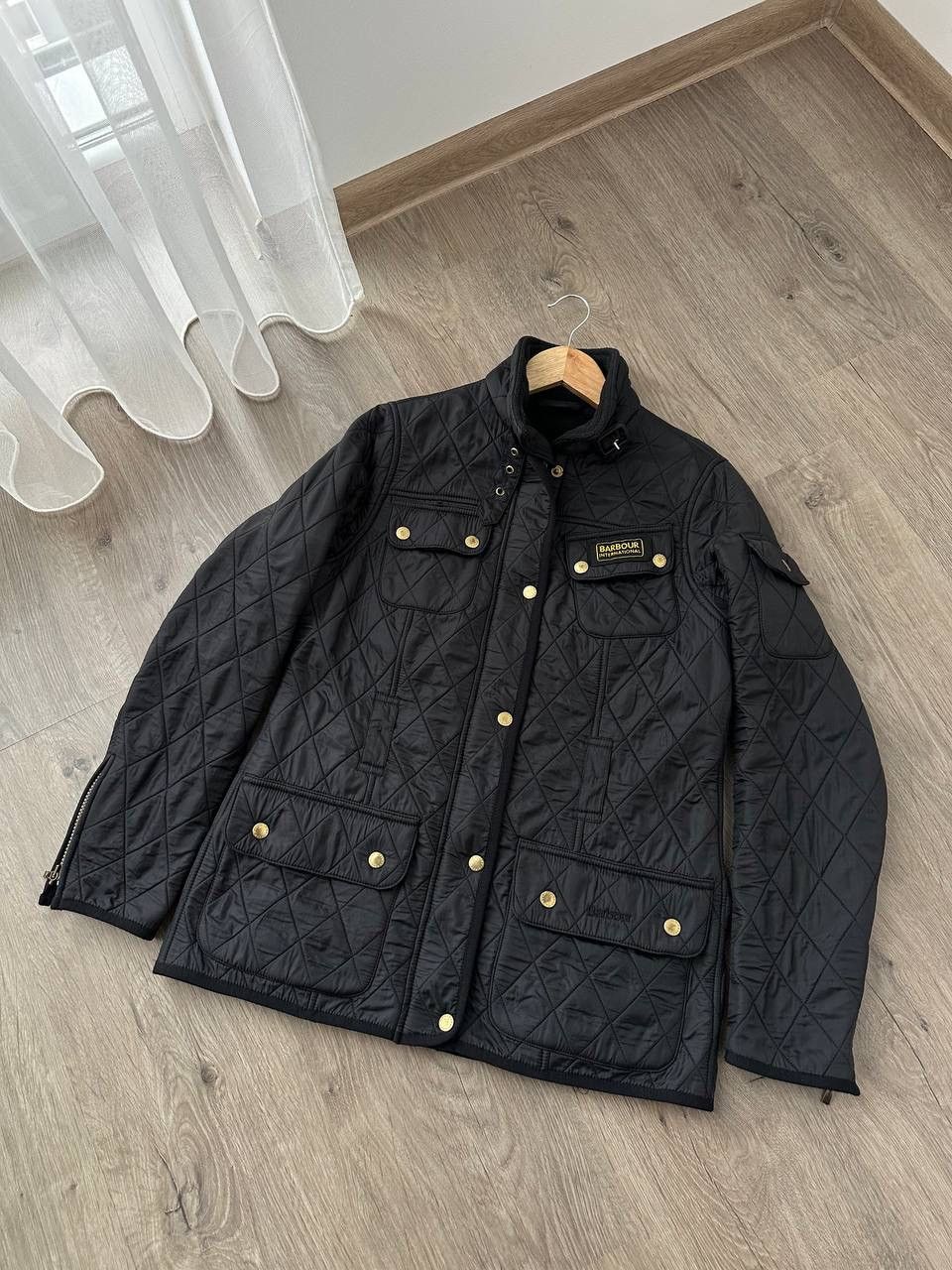 Barbour × Vintage Vintage Barbour International Quilted Black Jacket Size M / US 6-8 / IT 42-44 - 4 Thumbnail