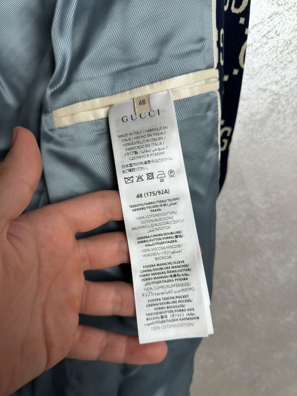 Gucci Gucci GG Monogram Black Blazer Jacket Size 48R - 16 Thumbnail
