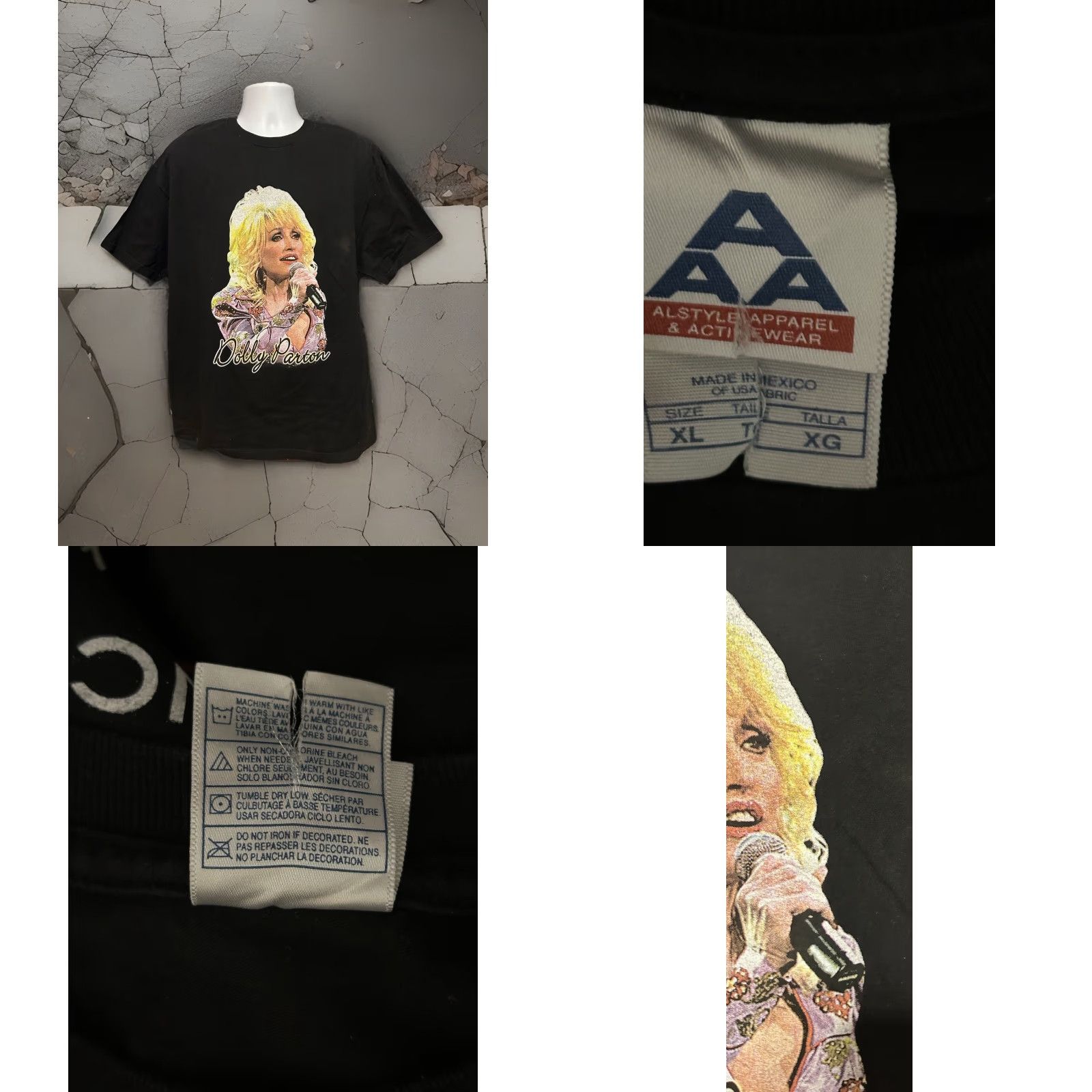 AAA VINTAGE Dolly Parton Shirt Men XL Black Short Sleeve AAA Logo Graphic Parton 2004 Live In Convert T-Shirt Size US XL / EU 56 / 4 - 8 Thumbnail