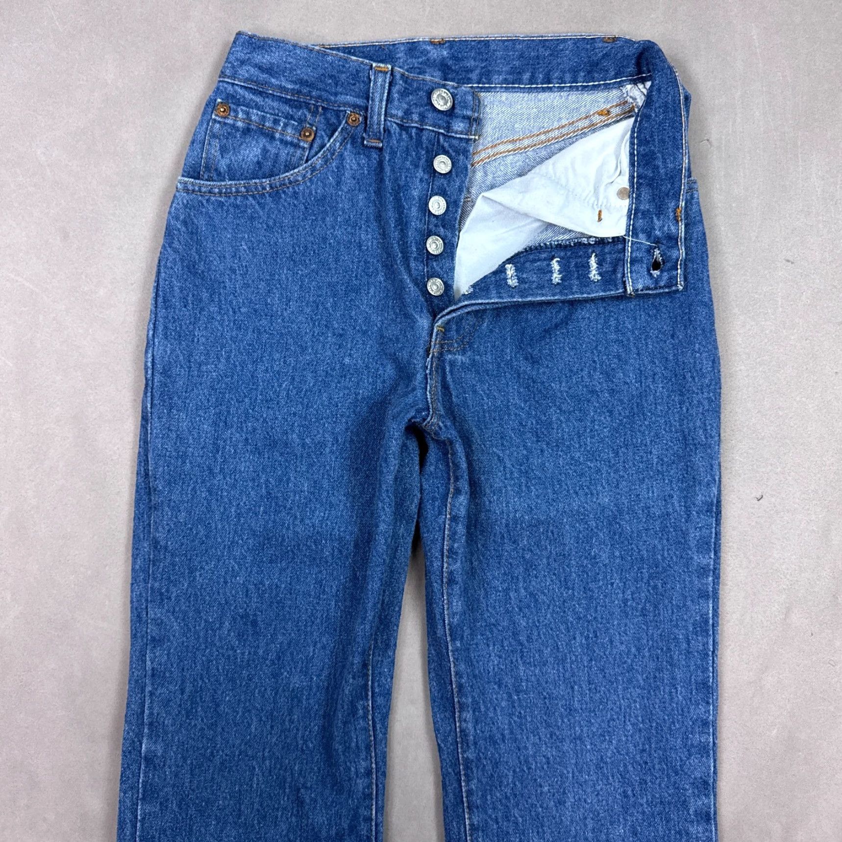 Levi's VINTAGE Levi's 501 Jeans Womens 24x27 Blue 80s Fuzzy Button Fly Denim Pants Dark Jeans Women, 501, 80s, Levi's, Blue, Dark, 90s Size 42" / US 20 - 2 Thumbnail
