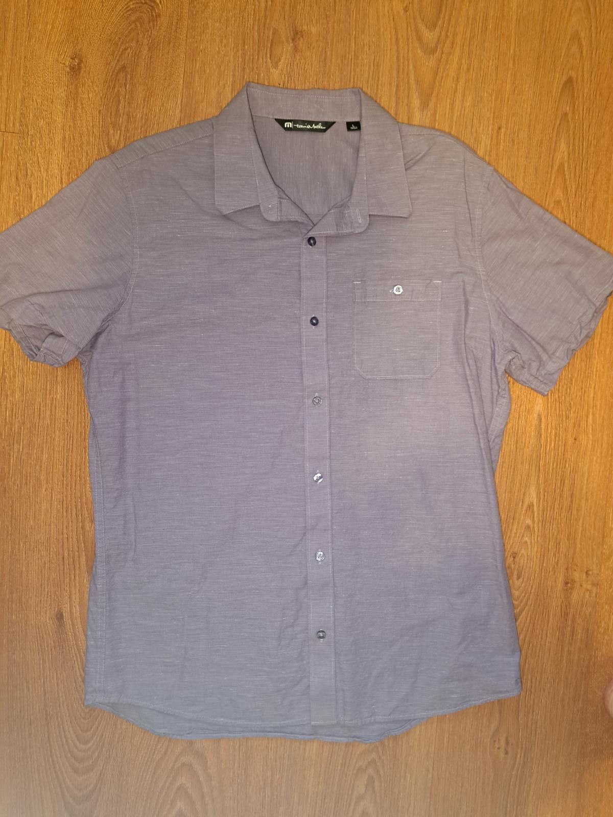 TravisMathew Travis Mathew Button Up Shirt Mens Large Purple Cotton Size US L / EU 52-54 / 3 - 1 Thumbnail