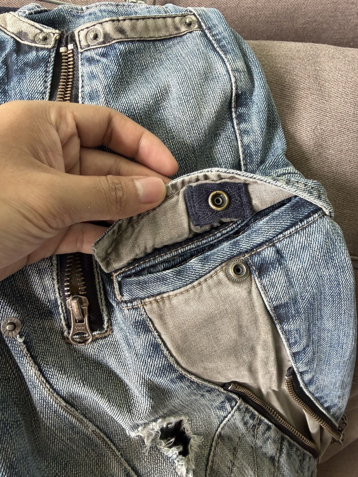 PPFM PPFM Multi Zipper Multi Pocket Jeans Size US 32 / EU 48 - 8 Thumbnail