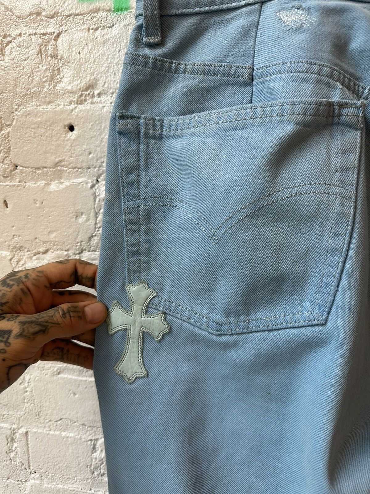 Chrome Hearts × Drake × Levi's DRAKE PERSONAL CHROME HEARTS CROSS PATCH JEANS Size US 40 / EU 56 - 11 Thumbnail