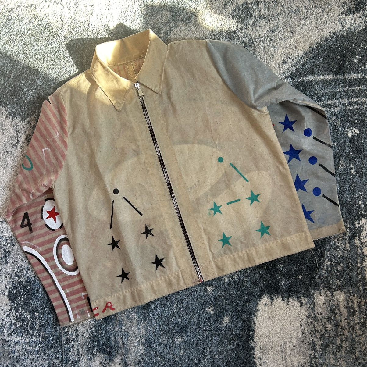Handmade 1 of 1 MONOLiTH GORE HANDPAiNTED WAXED COTTON CANVAS JACKET Size US L / EU 52-54 / 3 - 6 Thumbnail