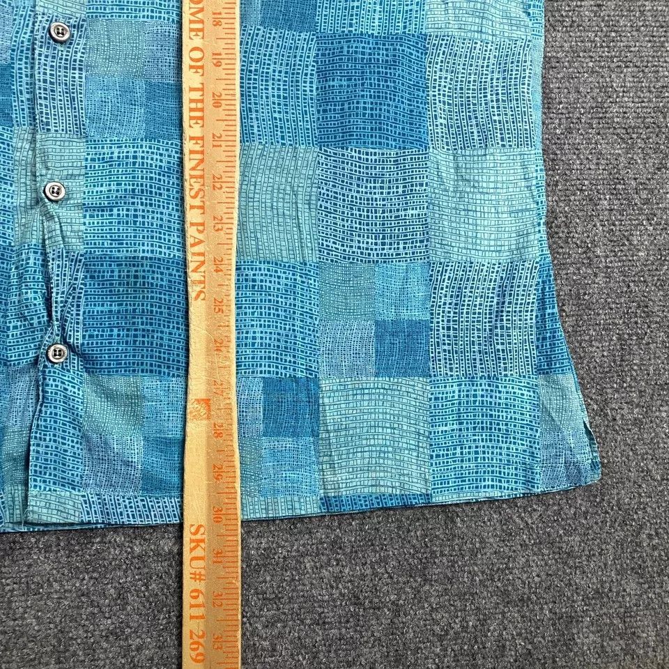 Tori Richard Tori Richard Shirt Adults 2XL Blue Hawaiian Geometric Lawn Size US XXL / EU 58 / 5 - 5 Thumbnail