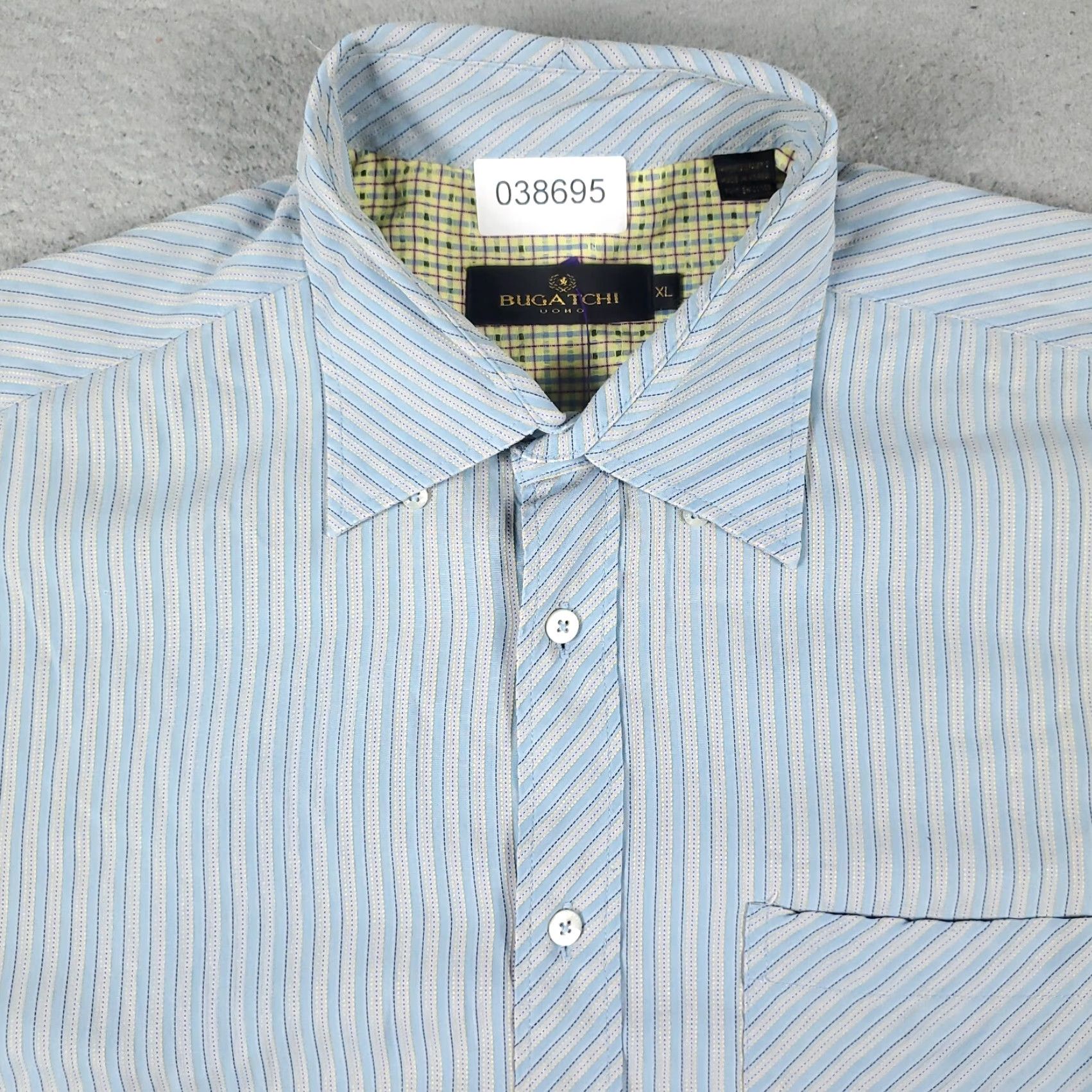 BUGATCHI Bugatchi Uomo Shirt Mens XL Blue Striped Button-Up Short Sleeve Casual Business Formal Party/Cocktail Travel Wedding Workwear Size US XL / EU 56 / 4 - 2 Thumbnail